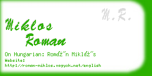 miklos roman business card